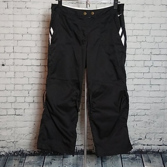 Nike Womens SZ Small Convertable Roll Tab Hem Golf Capris Shorts Black Pockets - Picture 11 of 11